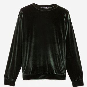 Velour Crew Neck Oversized Sweatshirt